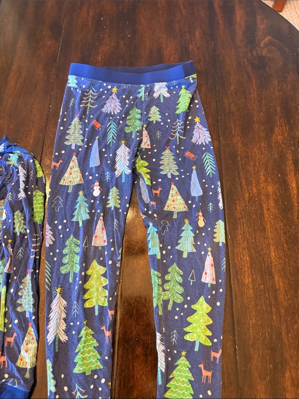 Kids Navy Blue Holiday Tree Pajama Set